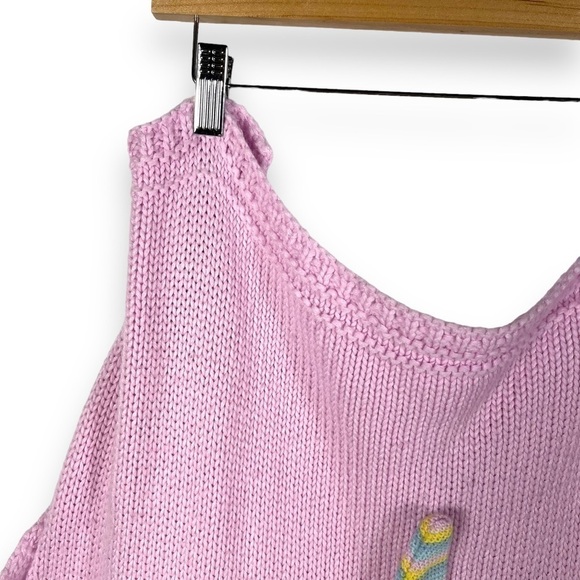 Handmade Unicorn 3D Knit Daycare School Naptime Blanket, Pink, Size 48x25 inches - Picture 5 of 10